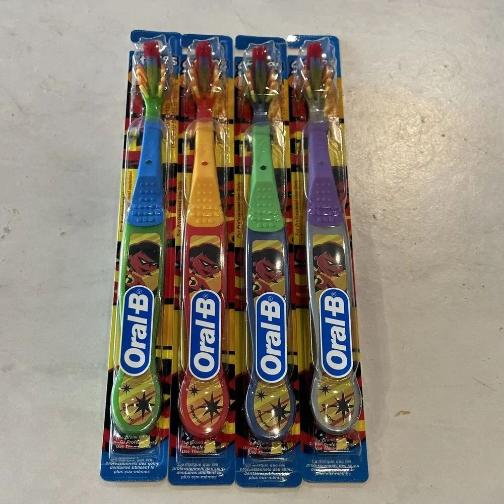Oral-B Disney Stage 4 Toothbrushes Incredibles Family Mr Violet Jack (Set Of 4)